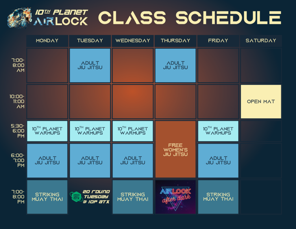10th Planet Airlock Bastrop TX Adult No Gi Jiu Jitsu Class Schedule